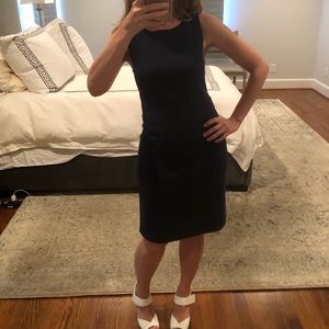 Armani Sleeveless Sheath Dress (Navy, Size 2)